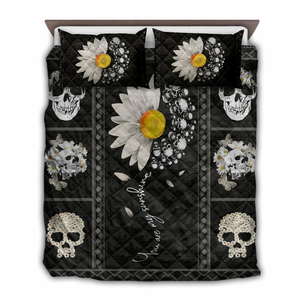 Skull You Are My Sunshine Flowers Style - Quilt Set - Owl Ohh - Owl Ohh
