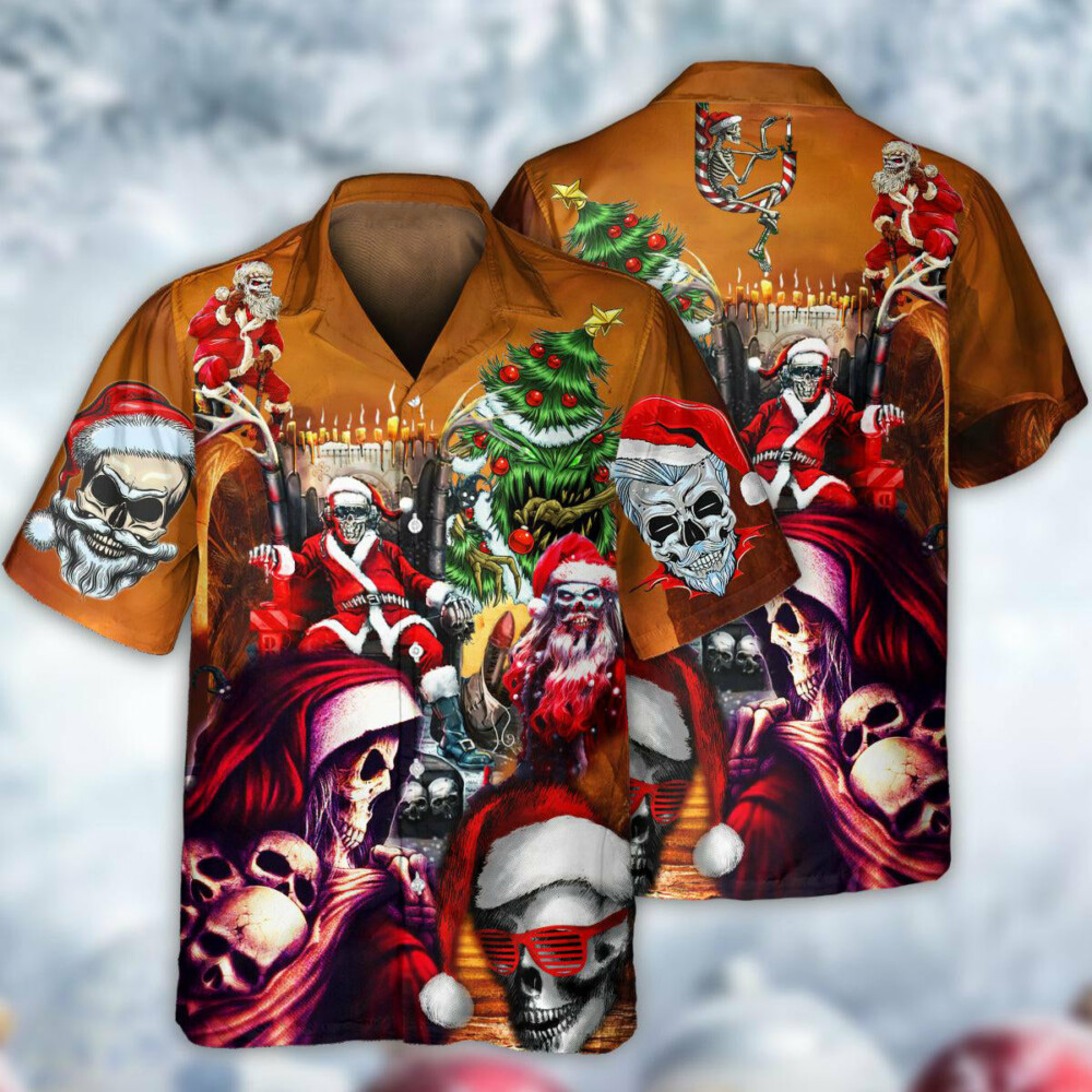 Skull Santa Claus Christmas Lovely - Hawaiian Shirt - Owl Ohh - Owl Ohh
