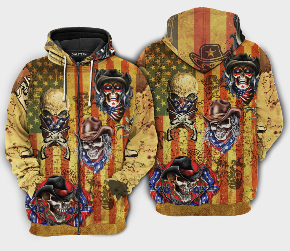 Skull Cowboy America - Hoodie - HOOD14TNH300921