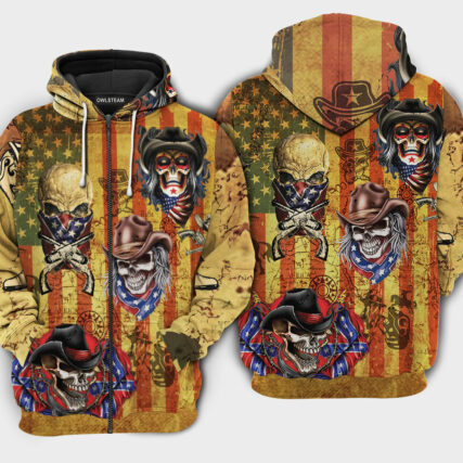 Skull Cowboy America - Hoodie - HOOD14TNH300921