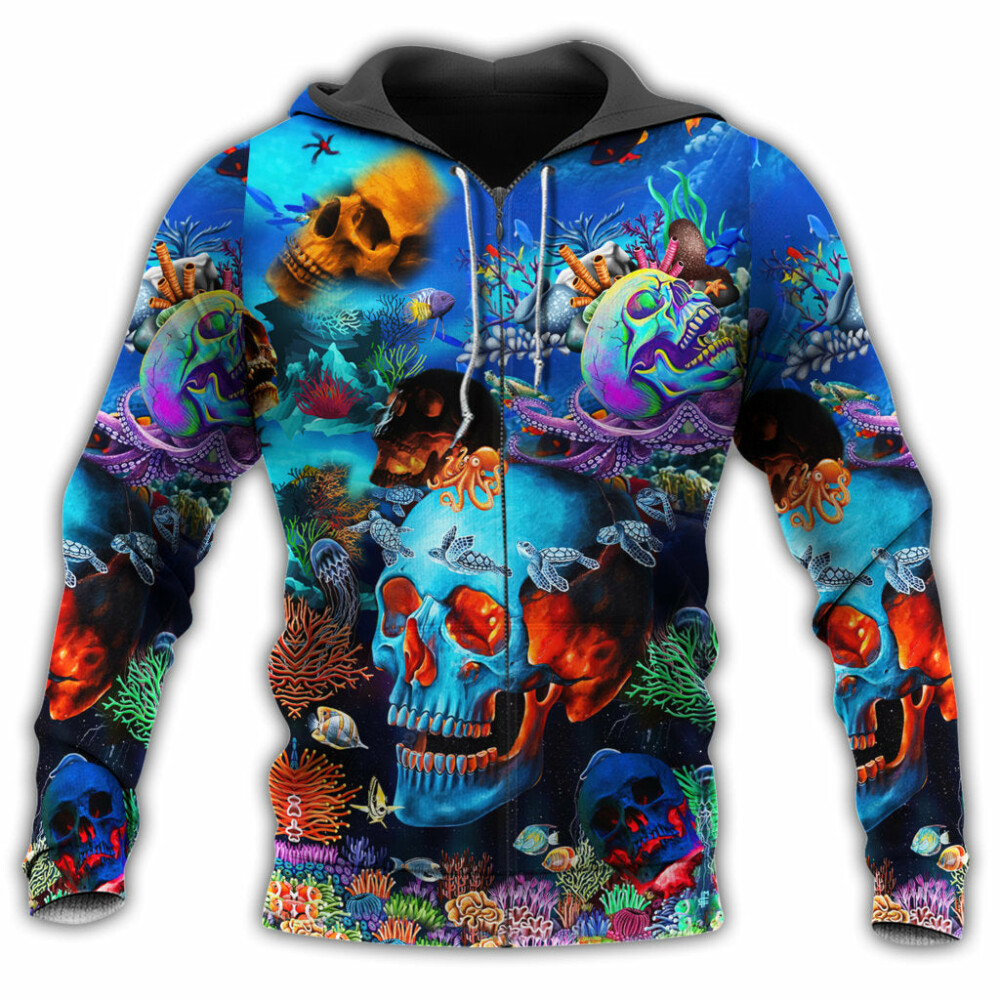 Skull Deep In The Ocean Blue - Hoodie - Owl Ohh - Owl Ohh