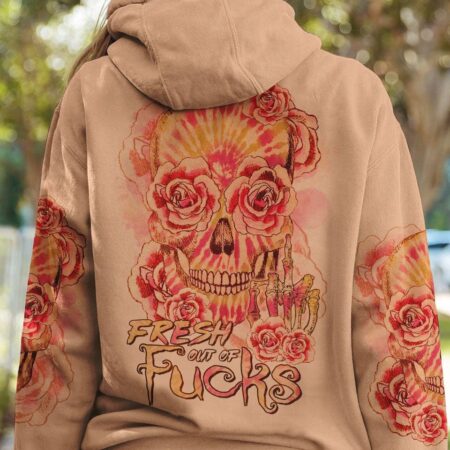 FRESH OUT OF F TIE DYE FLOWER SKULL ALL OVER PRINT - TLTR0303232