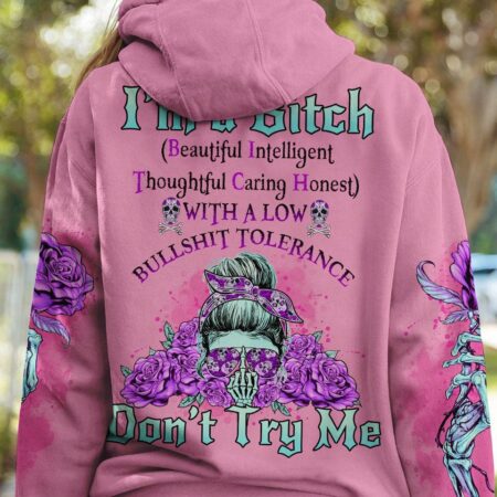 I'M A B DON'T TRY ME PURPLE ROSE ALL OVER PRINT - TLNO0102231