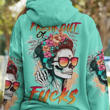 FRESH OUT OF F FLORAL MESSY BUN ALL OVER PRINT - TLTW2403234