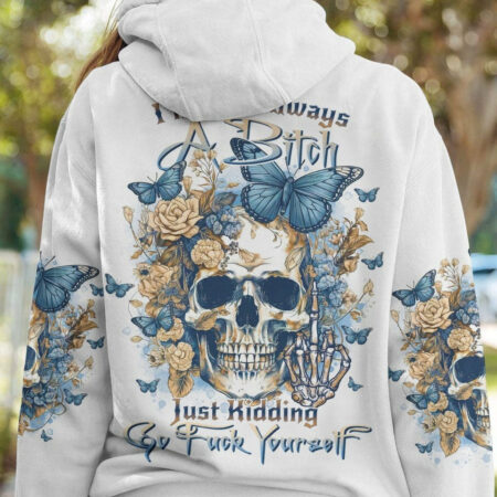 I'M NOT ALWAYS A B FLOWER SKULL ALL OVER PRINT - TLNO1404232