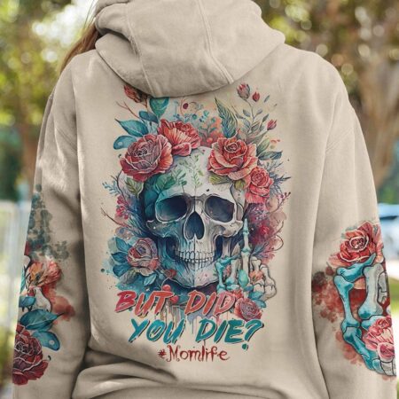 BUT DID YOU DIE MOM LIFE WATERCOLOR SKULL ALL OVER PRINT - TLTR2702233