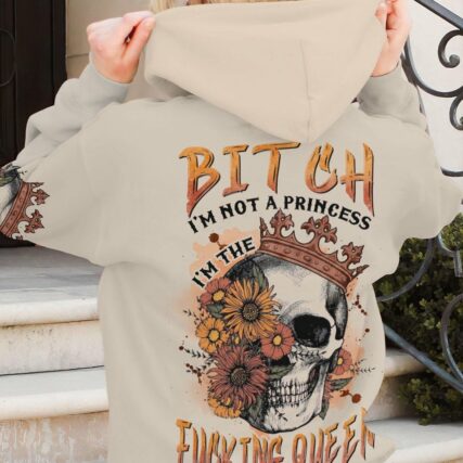I'M THE F QUEEN FLORAL SKULL ALL OVER PRINT - TLNZ0405232