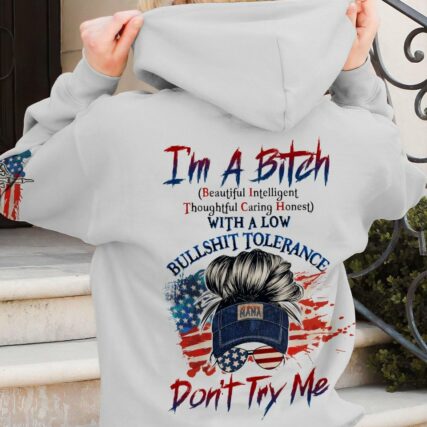 I'M A B DON'T TRY ME AMERICAN MESSY BUN ALL OVER PRINT - TLTW1201232