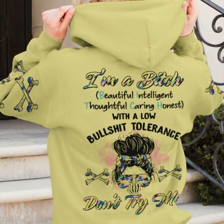 I'M A B DON'T TRY ME MESSY BUN ALL OVER PRINT - TLTR2402233