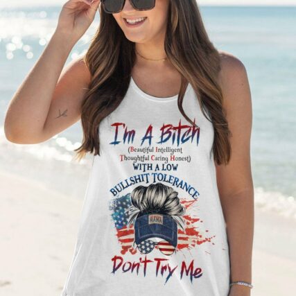 I'M A B DON'T TRY ME AMERICAN MESSY BUN ALL OVER PRINT - TLTW1201232