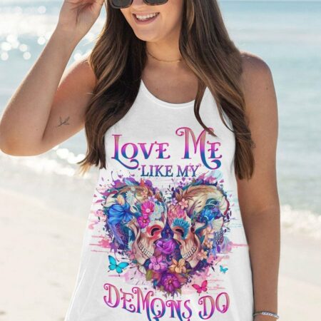 LOVE ME LIKE MY DEMONS DO SKULL ALL OVER PRINT - YHHG2704233