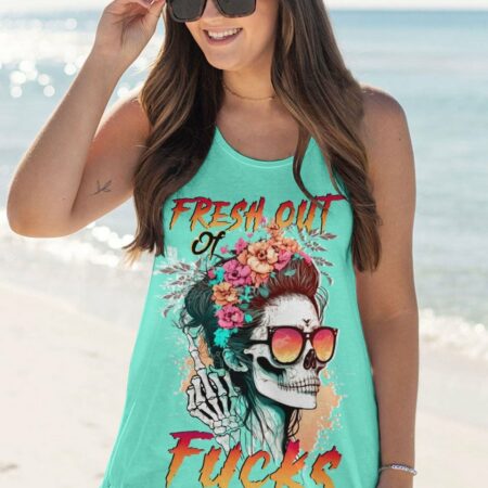 FRESH OUT OF F FLORAL MESSY BUN ALL OVER PRINT - TLTW2403234