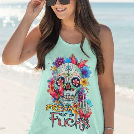 FRESH OUT OF F WATERCOLOR SKULL ALL OVER PRINT - TLTR2103233