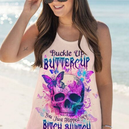 BUCKLE UP BUTTERCUP SKULL ALL OVER PRINT - TLTW2704231