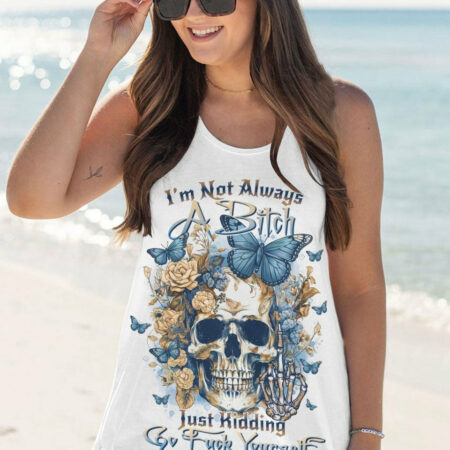 I'M NOT ALWAYS A B FLOWER SKULL ALL OVER PRINT - TLNO1404232