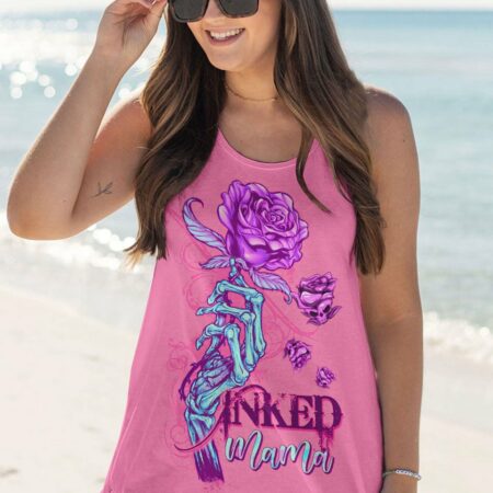 INKED MAMA SKELETON HAND ROSE ALL OVER PRINT - TLTW2503232