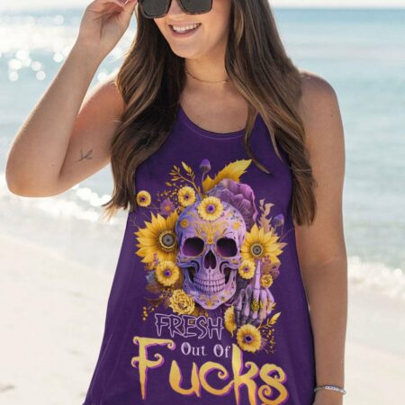 FRESH OUT OF F SUNFLOWER SKULL ALL OVER PRINT - TLTW2802234