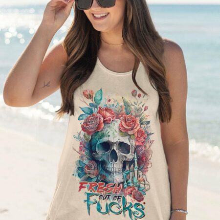 FRESH OUT OF F WATERCOLOR SKULL ALL OVER PRINT - TLTR1602231