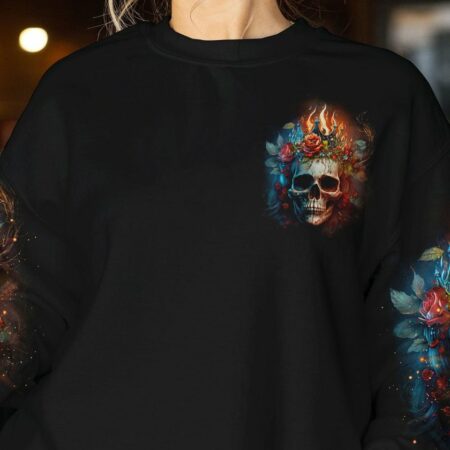 I'M NOT A PRINCESS I'M A QUEEN SKULL ROSE FIRE ALL OVER PRINT - TLTR3003232