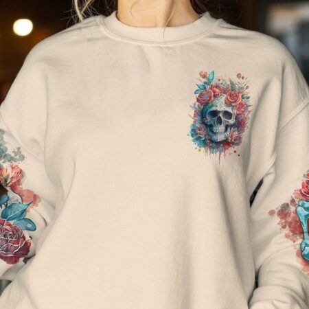 BUT DID YOU DIE MOM LIFE WATERCOLOR SKULL ALL OVER PRINT - TLTR2702233