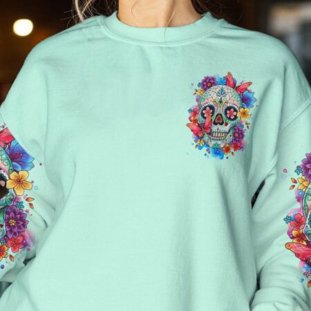 FRESH OUT OF F WATERCOLOR SKULL ALL OVER PRINT - TLTR2103233