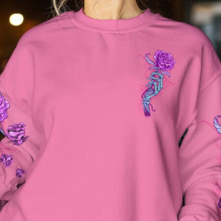 INKED MAMA SKELETON HAND ROSE ALL OVER PRINT - TLTW2503232