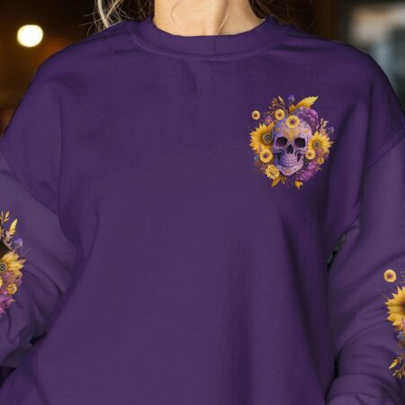 FRESH OUT OF F SUNFLOWER SKULL ALL OVER PRINT - TLTW2802234