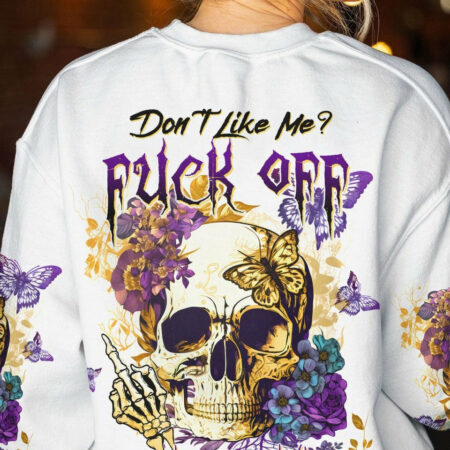 DON'T LIKE ME F OFF FLORAL SKULL ALL OVER PRINT - TLTW1804233