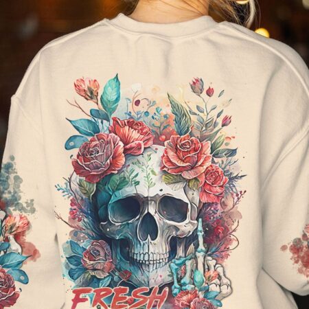 FRESH OUT OF F WATERCOLOR SKULL ALL OVER PRINT - TLTR1602231