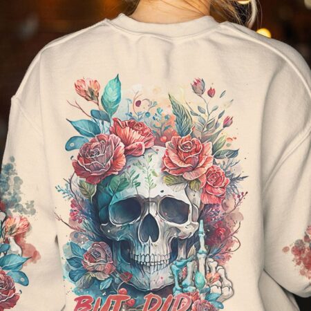 BUT DID YOU DIE MOM LIFE WATERCOLOR SKULL ALL OVER PRINT - TLTR2702233