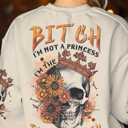I'M THE F QUEEN FLORAL SKULL ALL OVER PRINT - TLNZ0405232