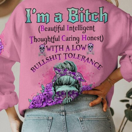 I'M A B DON'T TRY ME PURPLE ROSE ALL OVER PRINT - TLNO0102231