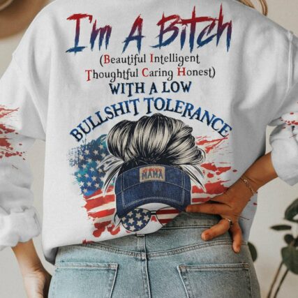 I'M A B DON'T TRY ME AMERICAN MESSY BUN ALL OVER PRINT - TLTW1201232