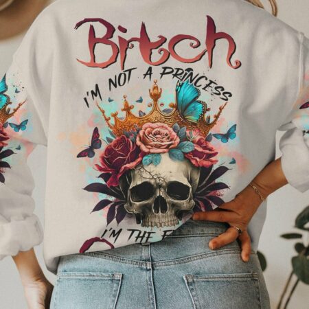 I'M THE F QUEEN SKULL ROSE CROWN ALL OVER PRINT - TLTR0802233