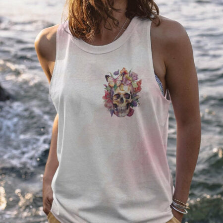 I MAY NOT BE PERFECT WATERCOLOR SKULL FLORAL ALL OVER PRINT - TLTR1204233
