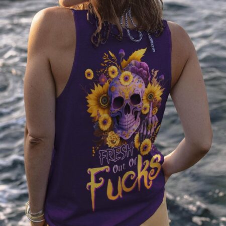 FRESH OUT OF F SUNFLOWER SKULL ALL OVER PRINT - TLTW2802234