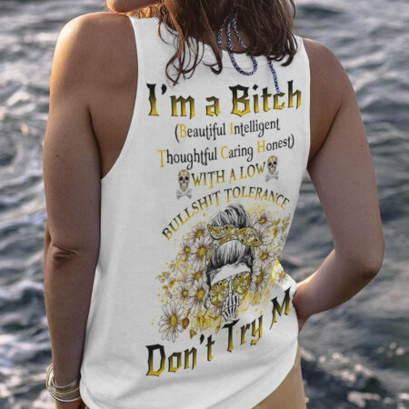 I'M A B DON'T TRY ME MESSY BUN DAISY ALL OVER PRINT - TLNO1704232