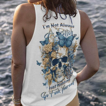 I'M NOT ALWAYS A B FLOWER SKULL ALL OVER PRINT - TLNO1404232
