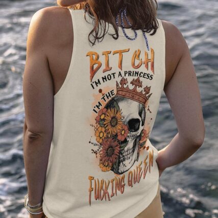 I'M THE F QUEEN FLORAL SKULL ALL OVER PRINT - TLNZ0405232
