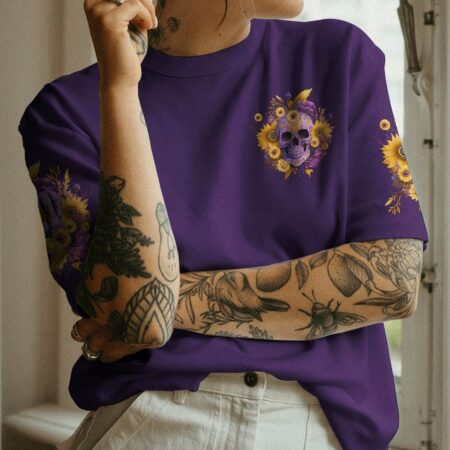 FRESH OUT OF F SUNFLOWER SKULL ALL OVER PRINT - TLTW2802234
