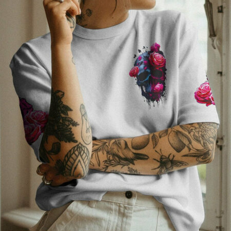 I MAY NOT BE PERFECT SKULL ROSE ALL OVER PRINT - TLNZ1404233