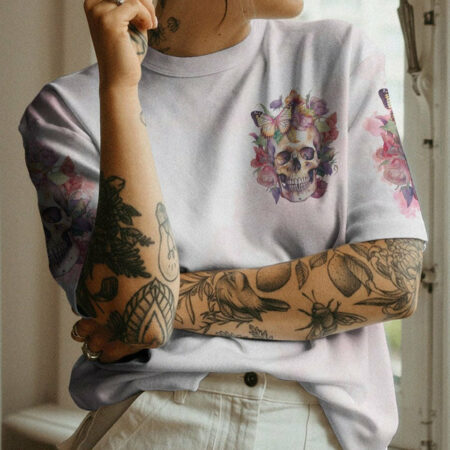 I MAY NOT BE PERFECT WATERCOLOR SKULL FLORAL ALL OVER PRINT - TLTR1204233