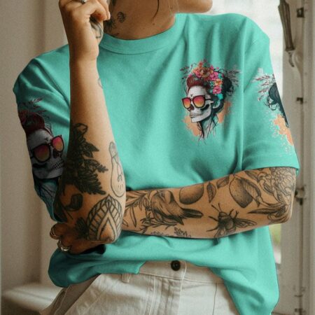 FRESH OUT OF F FLORAL MESSY BUN ALL OVER PRINT - TLTW2403234