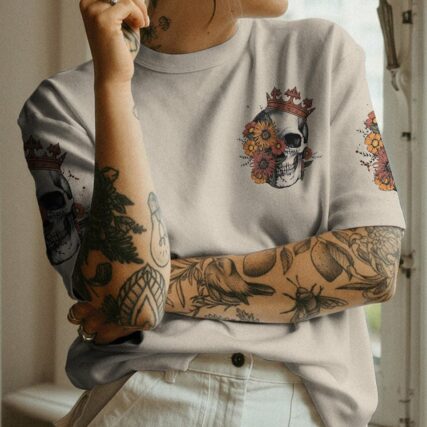 I'M THE F QUEEN FLORAL SKULL ALL OVER PRINT - TLNZ0405232
