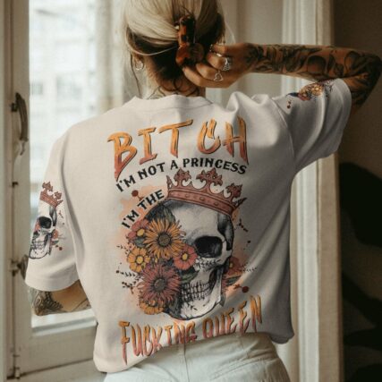 I'M THE F QUEEN FLORAL SKULL ALL OVER PRINT - TLNZ0405232