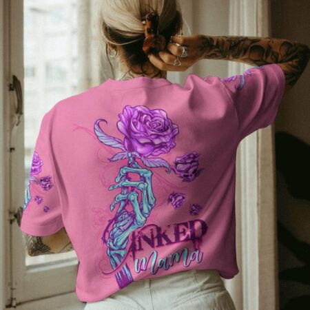 INKED MAMA SKELETON HAND ROSE ALL OVER PRINT - TLTW2503232