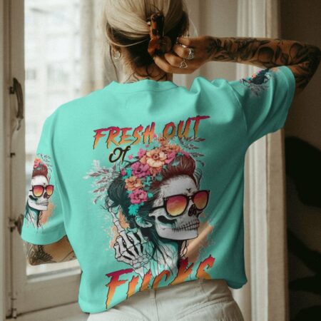 FRESH OUT OF F FLORAL MESSY BUN ALL OVER PRINT - TLTW2403234
