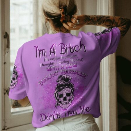 I'M A B DON'T TRY ME MESSY BUN TATTOO ALL OVER PRINT - TLTW2403231