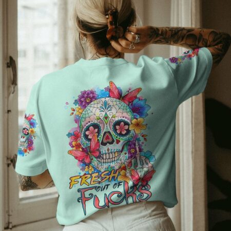FRESH OUT OF F WATERCOLOR SKULL ALL OVER PRINT - TLTR2103233