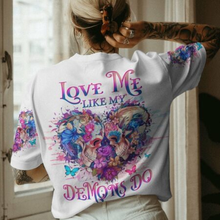 LOVE ME LIKE MY DEMONS DO SKULL ALL OVER PRINT - YHHG2704233
